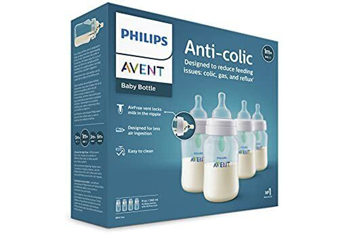 Philips Avent anti Colic Baby Bottles 4 Pack with Airfree Vent 9Oz