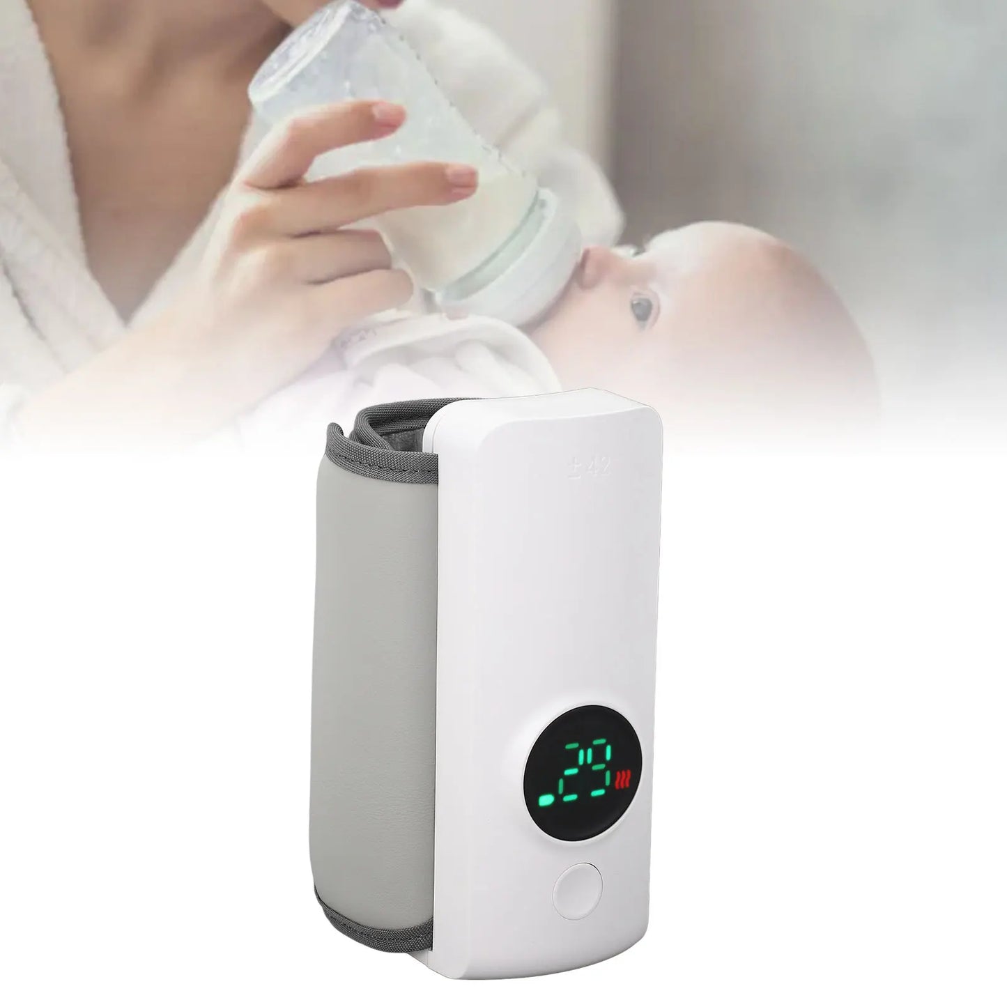 Portable Bottle Warmer Fast Heating Accurate Temperature Control Milk Bottle Warmer Cover Multifunctional ABS Leather for Home