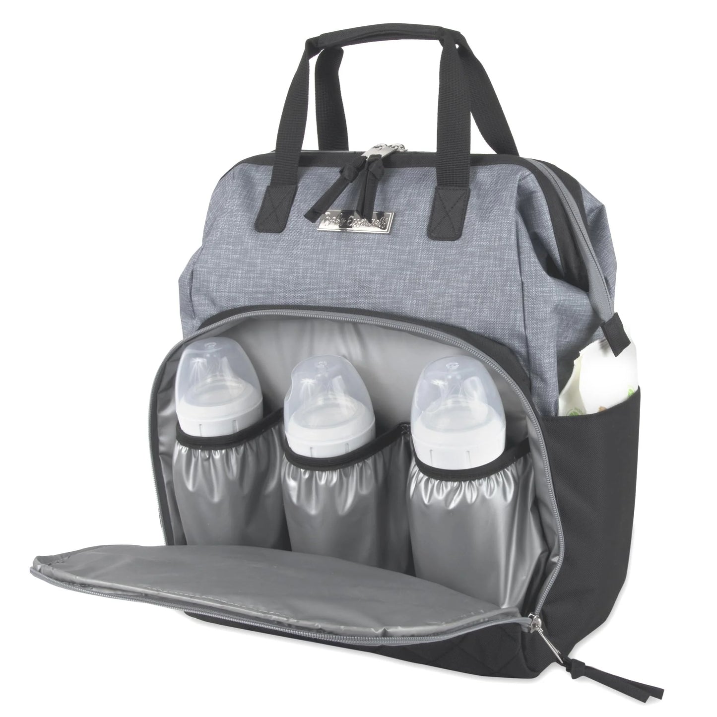 Baby Girls' 7-Pocket Diaper Backpack Color: Gray/Black Size: One Size