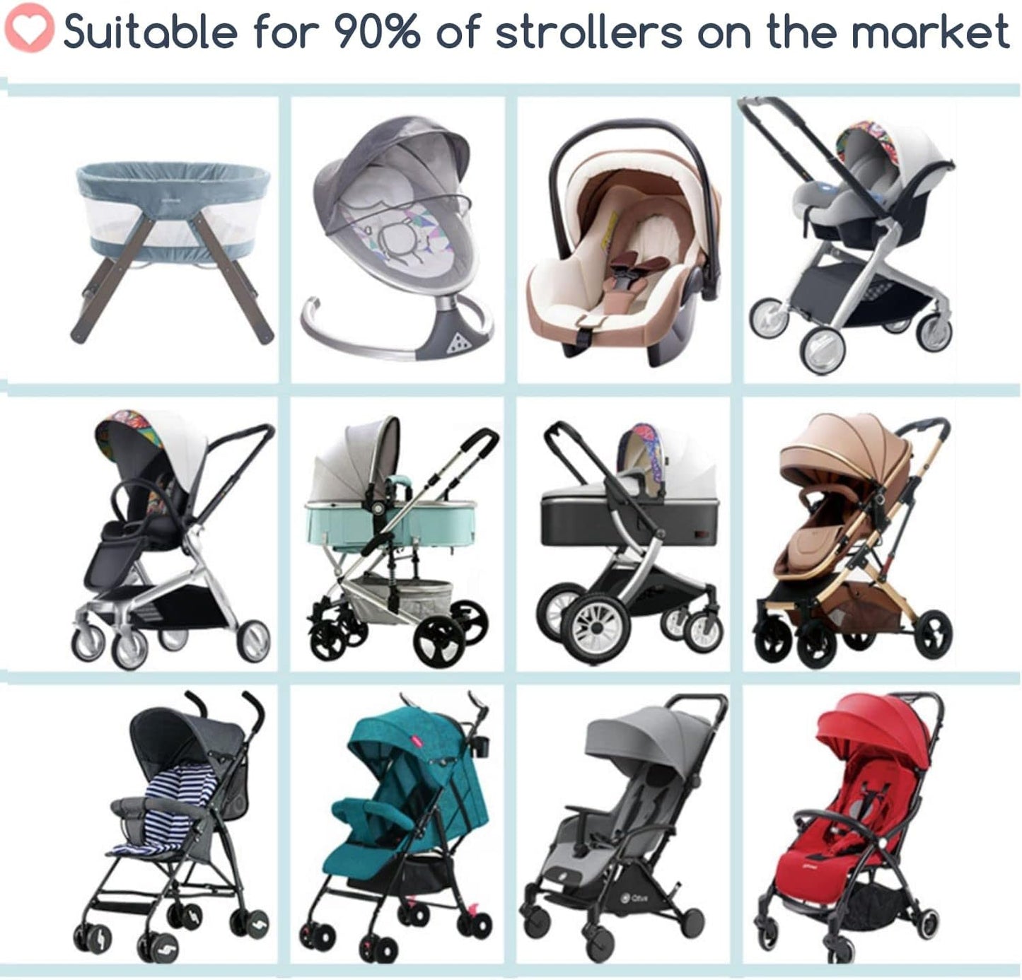 Stroller Mosquito Net, Universal Mosquito Net for Stroller, Unique Handmade Embroidery Stars Pattern-Beautiful for Stroller Net Cover-Easy to Install-Fit for Graco Strollers, Car Seat,Bassinet,Cradle