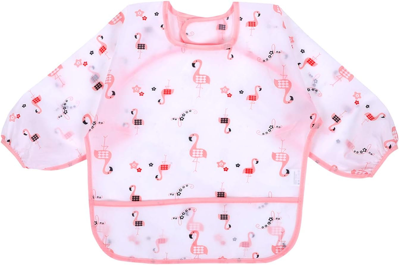 Long Sleeve Baby Bibs, Waterproof Sleeved Bib, Toddler Soft Bib for 6-36 Months