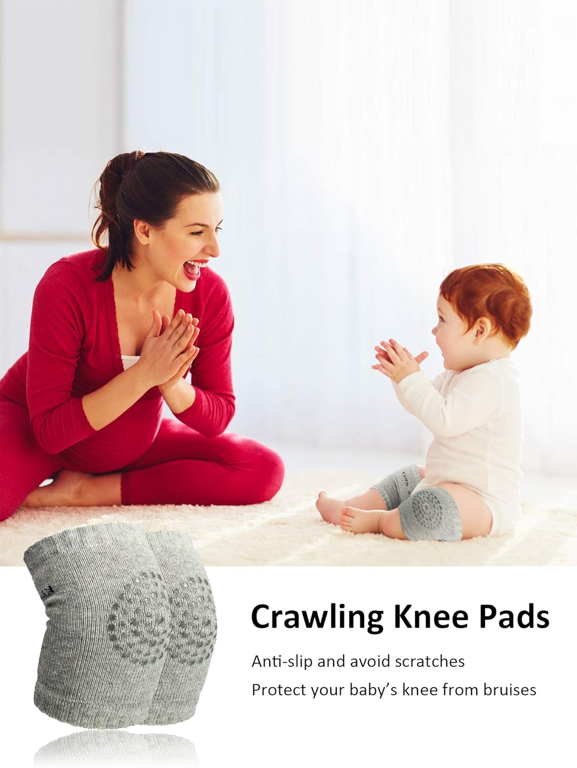 6 Pairs Crawling Knee Pads Anti-Slip Baby Knee Protectors Toddlers Leg Warmers