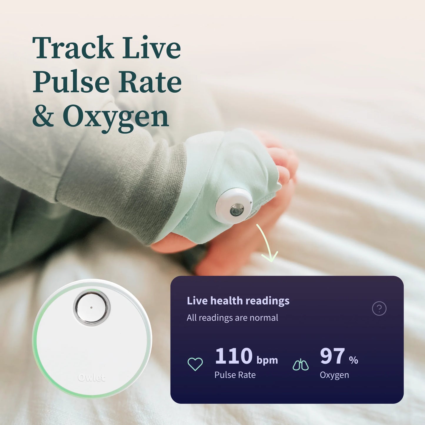 ® Dream Duo 2 Smart Baby Monitor: Fda-Cleared Dream Sock® plus Cam 2 HD Wifi Video - Bedtime Blue