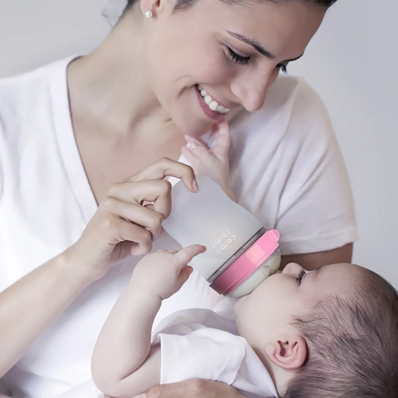 Baby Bottle, Pink, 8 Oz