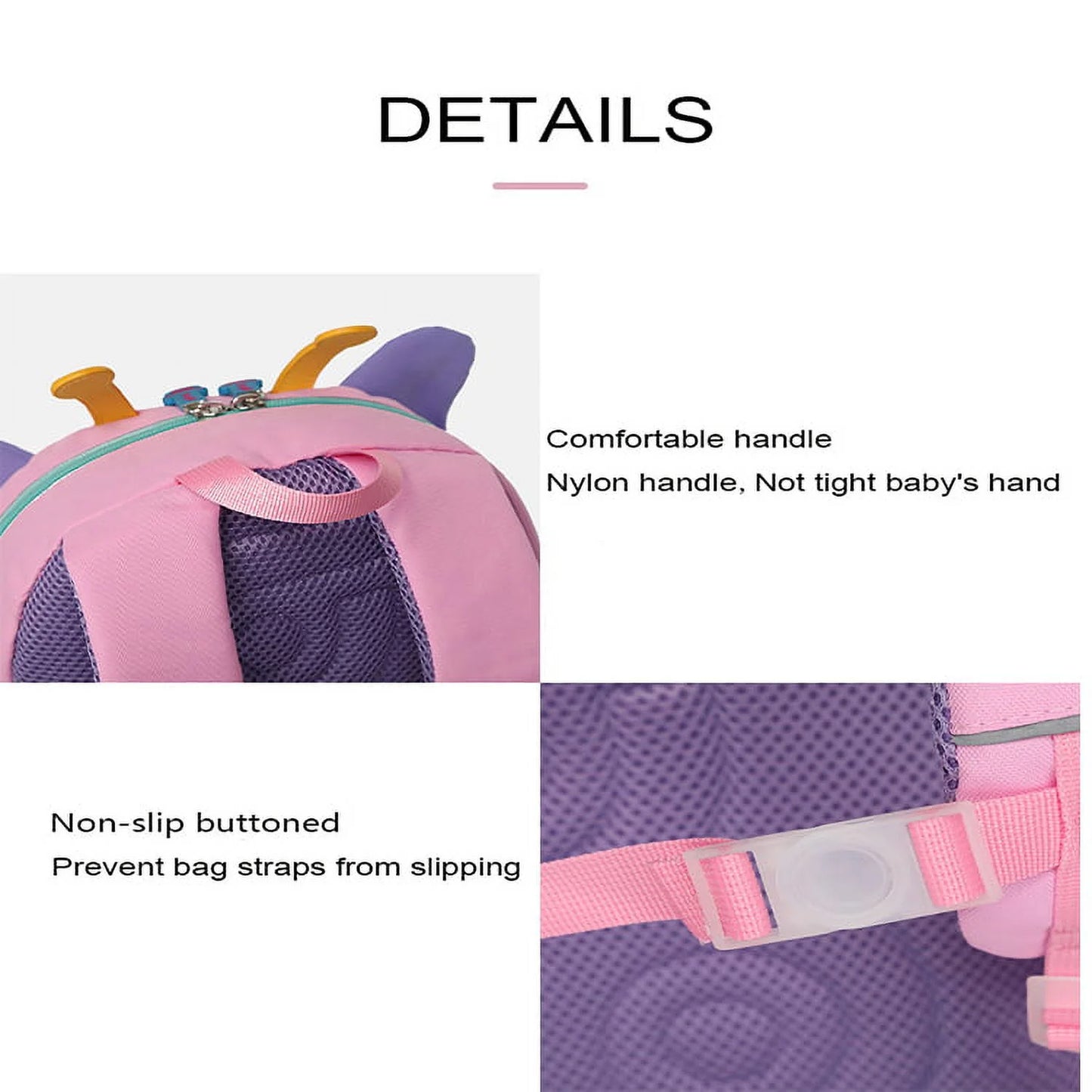 Cute Kids Toddler Backpack Girls Small 3D Cartoon School Bookbags Daycare Nursary Travel Bags (Butterfly-Pink)