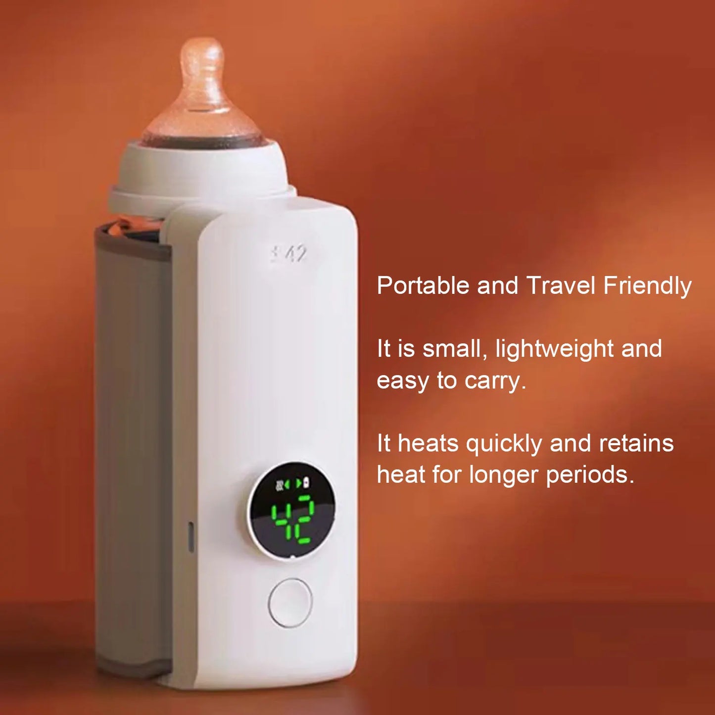 Portable Bottle Warmer Fast Heating Accurate Temperature Control Milk Bottle Warmer Cover Multifunctional ABS Leather for Home