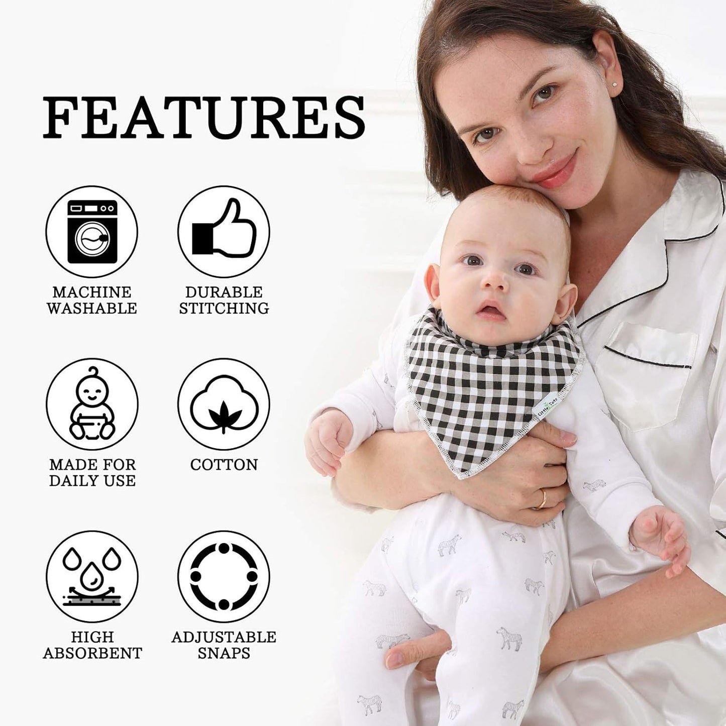 Baby Bandana Drool Bibs for Boys, Girls, Baby Unisex Cotton Bibs 4/8/10 Pack Soft and Absorbent
