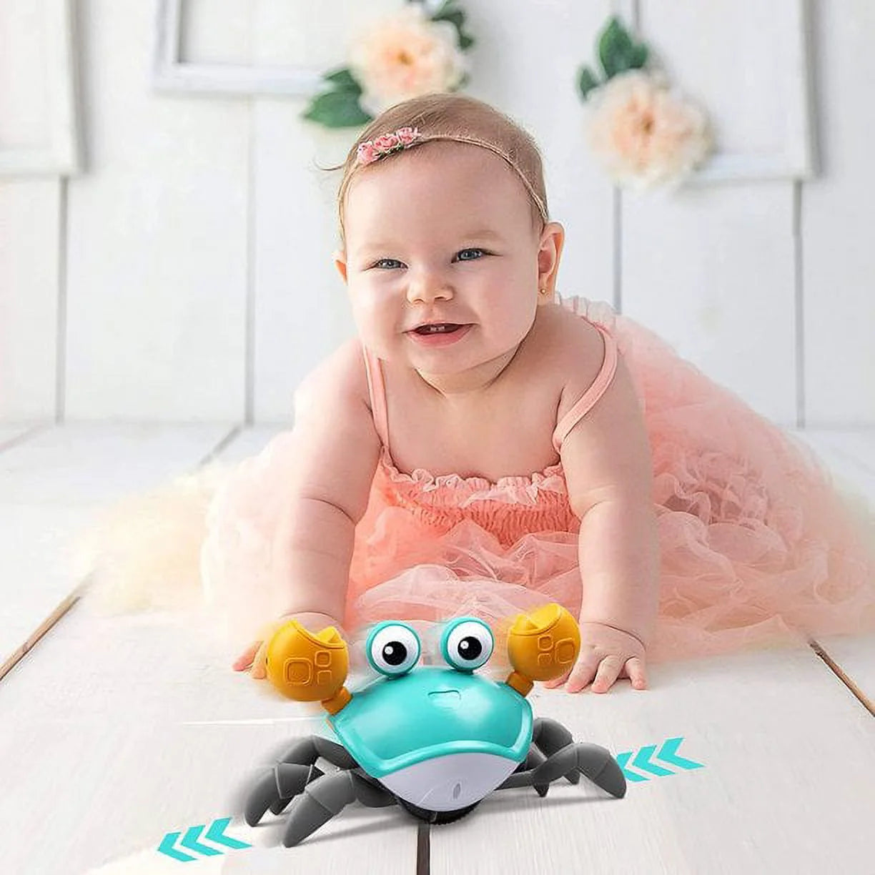 Educational & Sensory Electronic Crawling Crab Baby Toy with Lights, 1-4+, 2 Piece