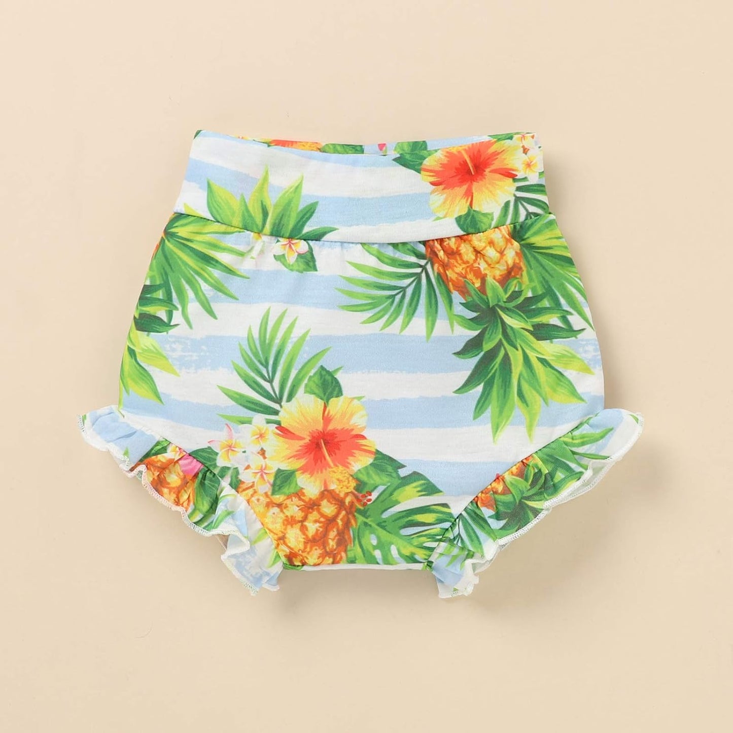Isn'T She Lovely Newborn Baby Girls Coming Home Outfit Ruffle Romper Shorts Pants Headband 3PCS Summer Clothes Set