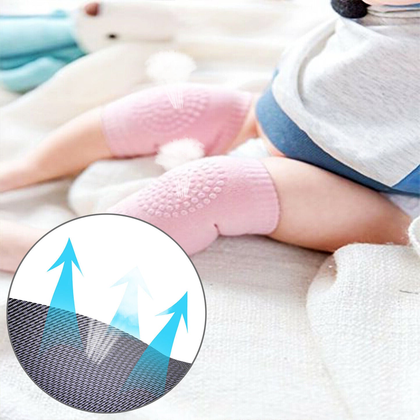5 Pairs Crawling Knee Pads Safety Anti-Slip Walking Leg Elbow Protector for Baby
