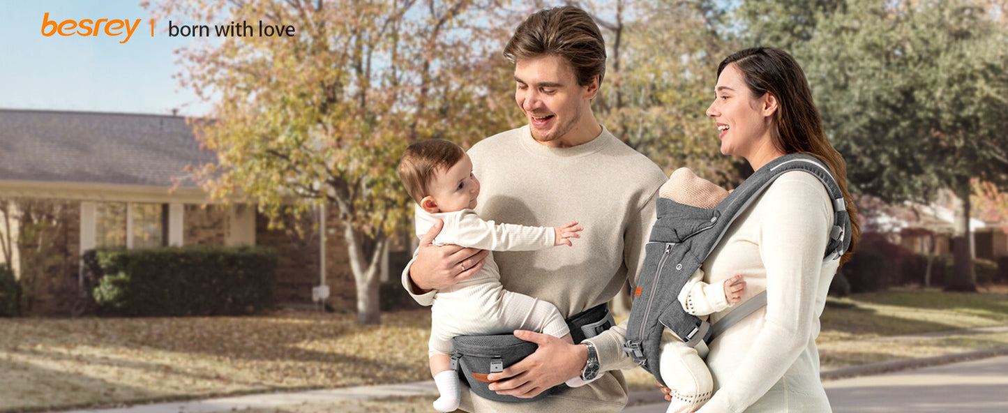 Baby Carrier with Hip Seat - Kangaroo Carrier Baby Body Holder with Waist Strap