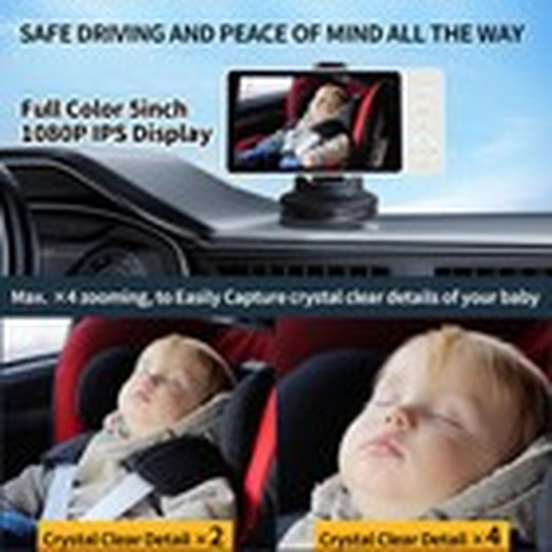 Baby Car Camera Backseat Wireless Baby Monitor with Camera (Max. Range 1000FT...