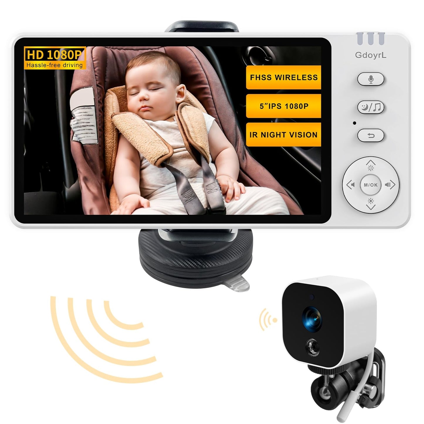 Baby Car Camera Backseat Wireless Baby Monitor with Camera (Max. Range 1000FT...