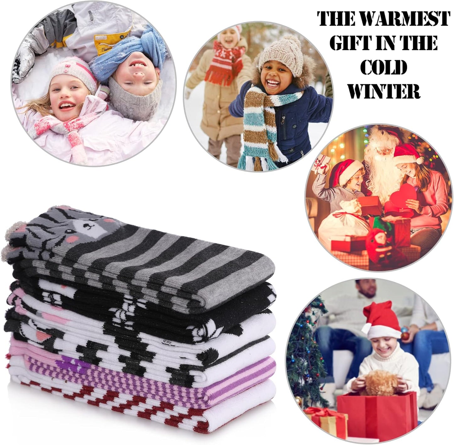 3-12 Year Old Girls Knee High Socks Kids Cute Crazy Funny Animal Pattern Long Boot Socks 6 Pairs