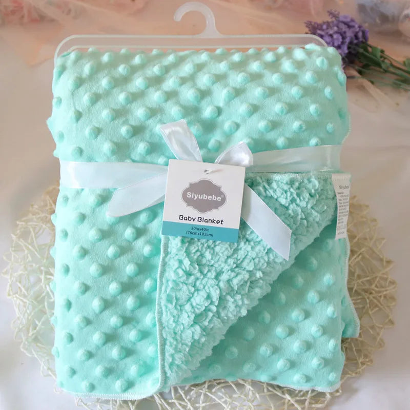 Baby Blankets New Thicken Double Layer Cartoon Fleece Infant Swaddle Bebe Envelope Stroller Wrap Newborn Baby Bedding Blanket