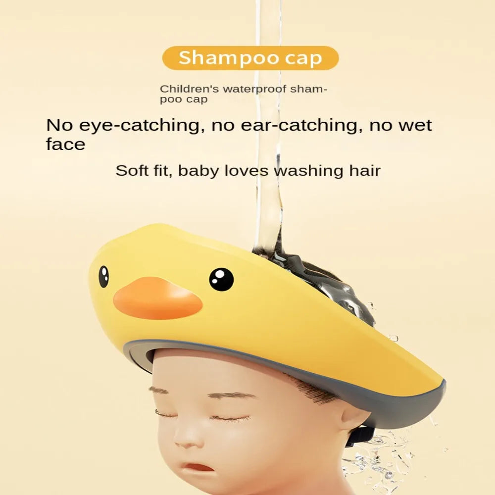 Children'S Baby Bath Shower Cap Shampoo Bath Cap Adjustable Cap Waterproof Eye Protection Earmuff Headgear Shampoo Cap