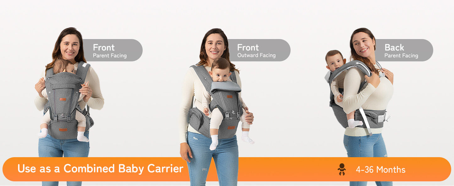 Baby Carrier with Hip Seat - Kangaroo Carrier Baby Body Holder with Waist Strap