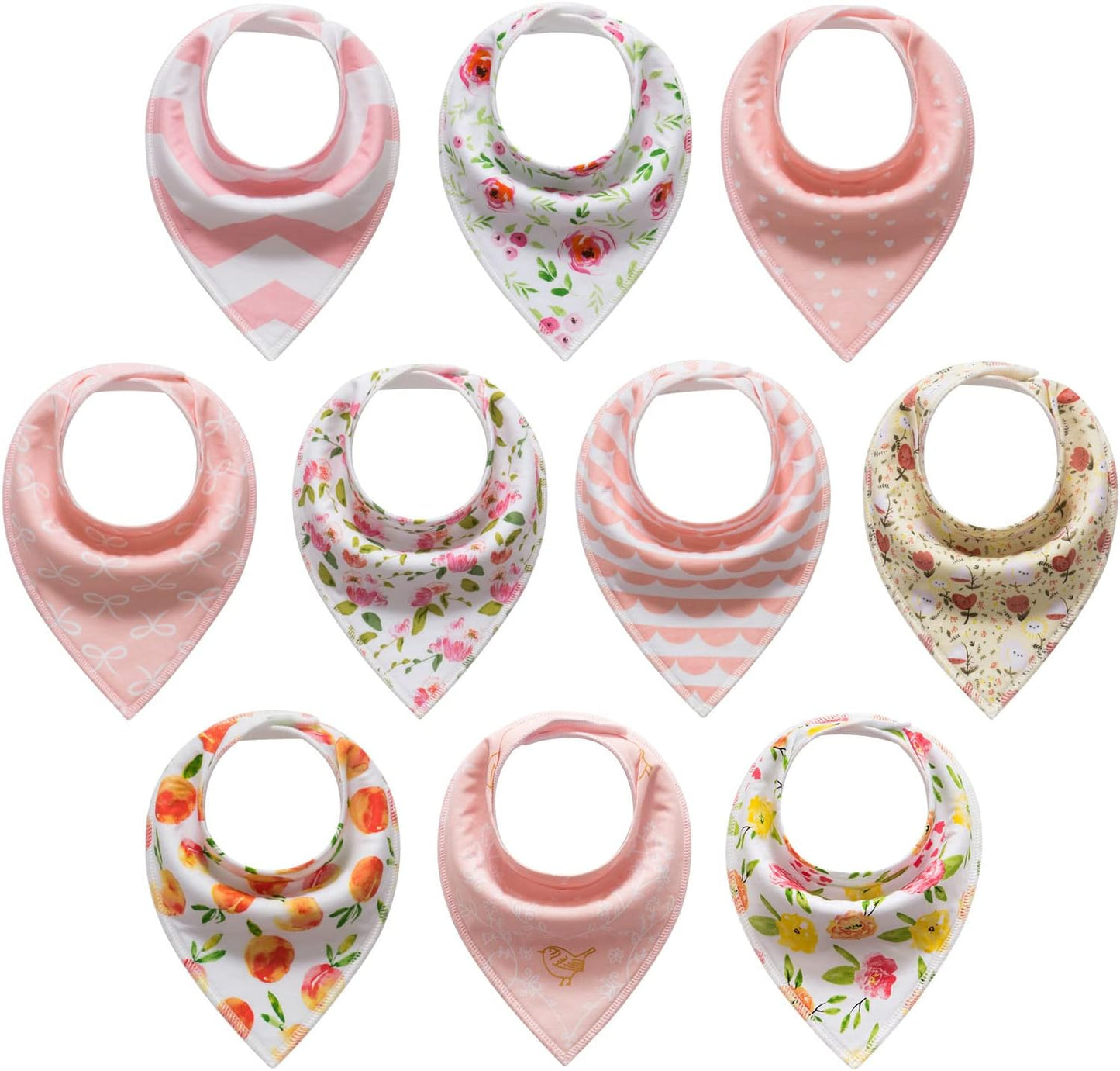 Baby Bandana Drool Bibs for Boys, Girls, Baby Unisex Cotton Bibs 4/8/10 Pack Soft and Absorbent