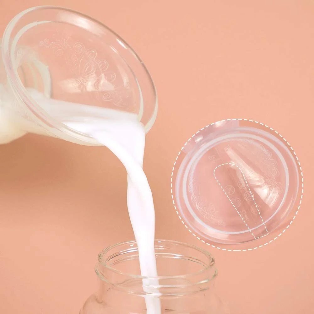 Manual Breast Pump with Storage Milk Bottle for Breastfeeding 100% Food Grade Silicone BPA PVC and Phthalate Free (4Oz/100Ml Pump + 160Ml Storage Milk Bottle)