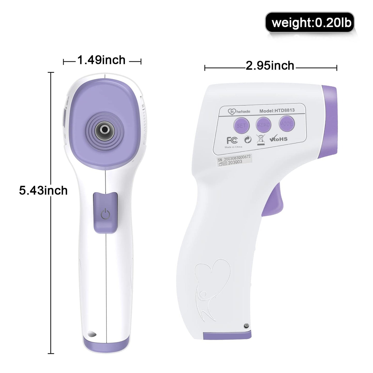 Digital Thermometer for Adults and Kids, No Touch Forehead Thermometer for Ba...