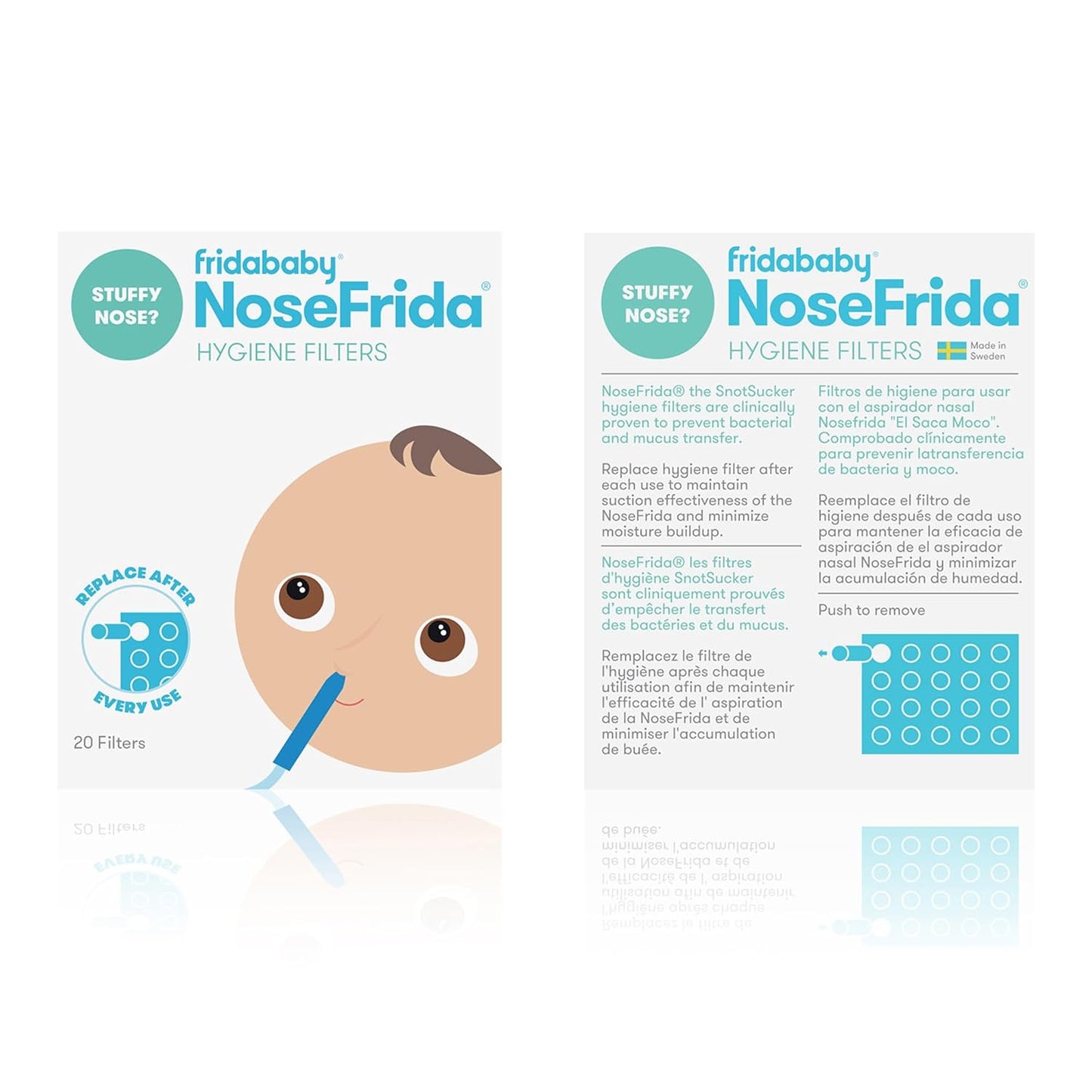 Nasal Aspirator Original 20 Nosefrida Filter Refills, Replacement Filters, Hygie