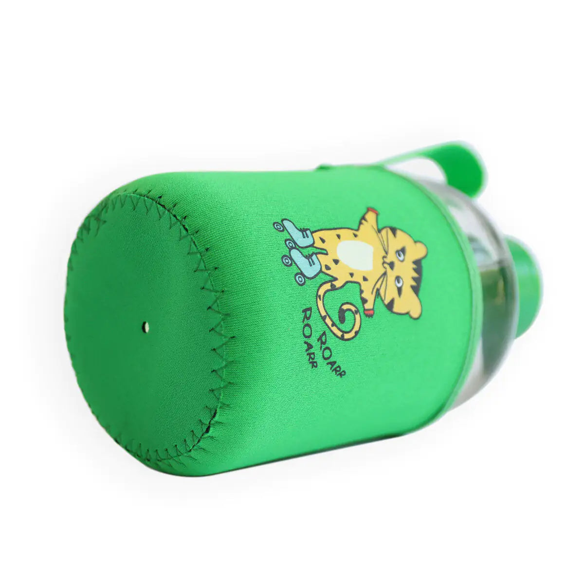 Milk&Moo Kids Glass Water Bottle – 600ml Skater Cheetah with Neoprene Sleeve, BPA-Free Lid | Leakproof, Eco-Friendly