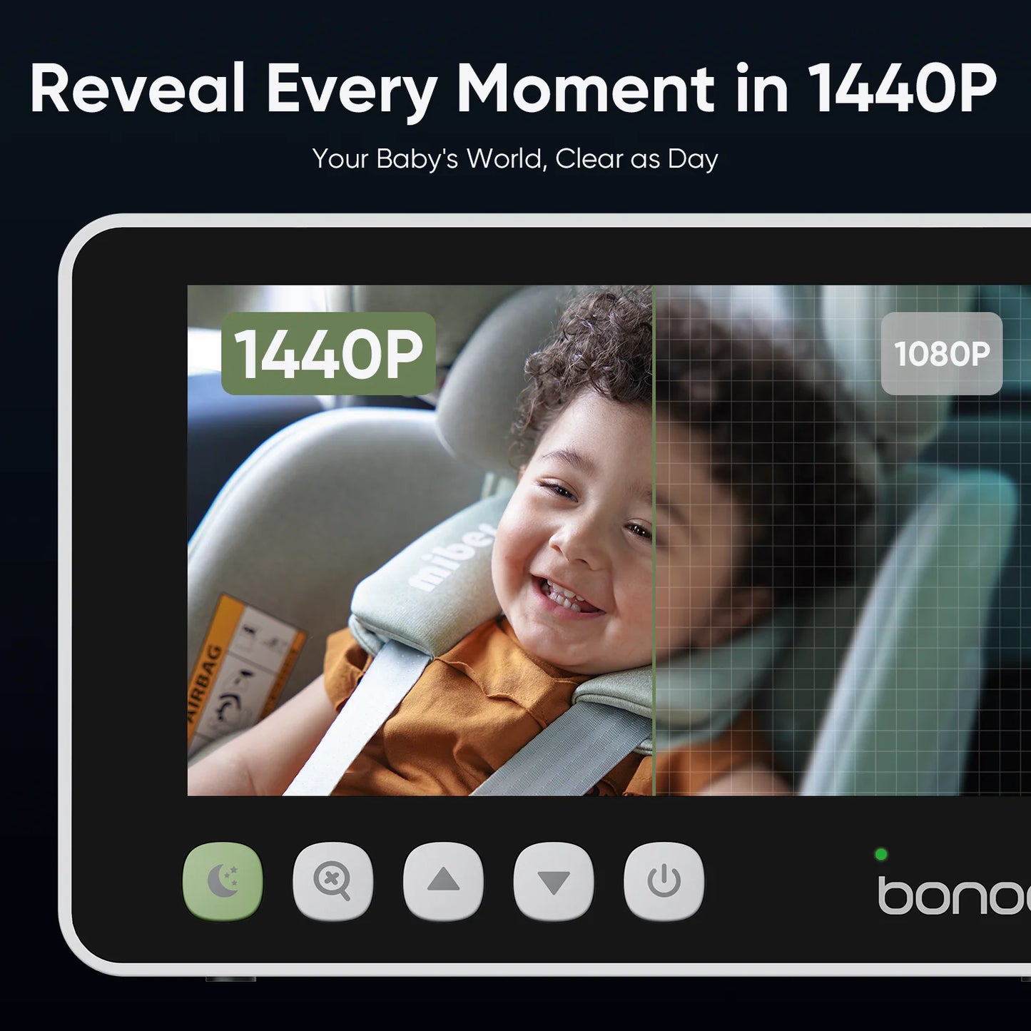 2K Baby Car Camera Monitor with Full Crystal Night Vision and 360° Rotating Wide View Dual Cameras