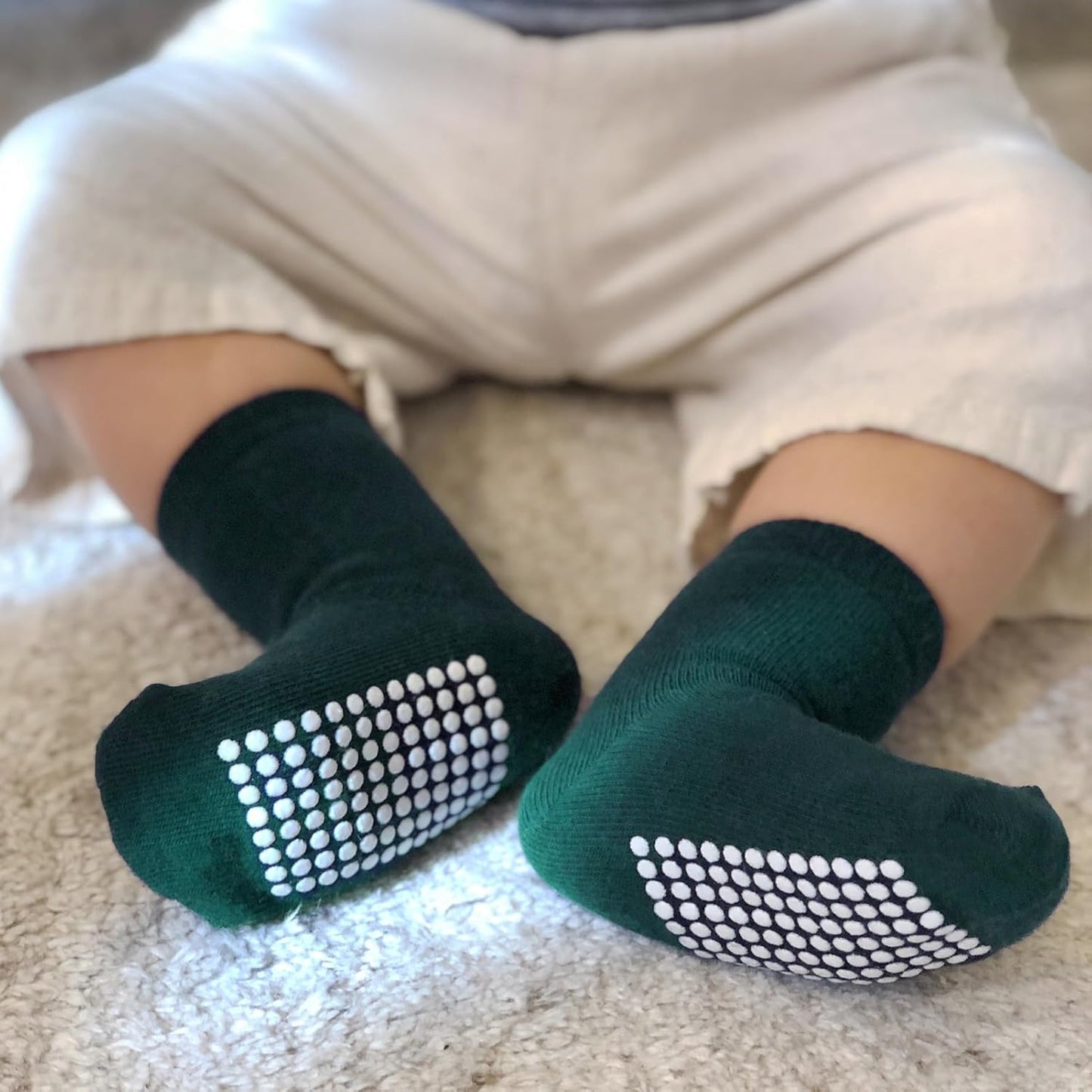 12 Pack Baby Toddler Socks Non Slip Grip Cotton Crew Socks for Boys Girls Infants Kids