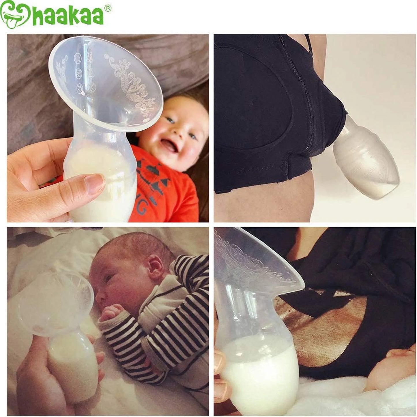 Manual Breast Pump with Storage Milk Bottle for Breastfeeding 100% Food Grade Silicone BPA PVC and Phthalate Free (4Oz/100Ml Pump + 160Ml Storage Milk Bottle)
