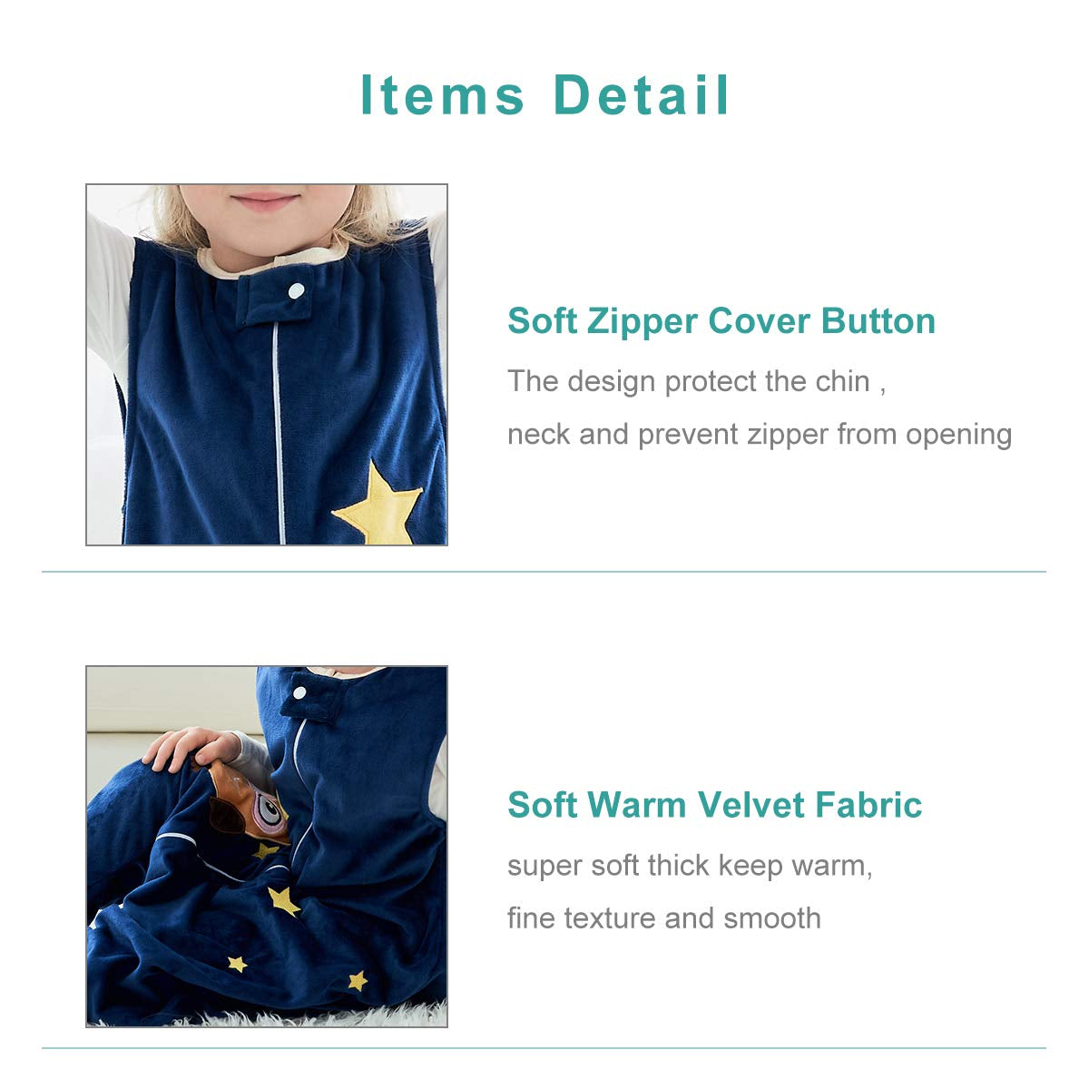 Unisex Baby Sleeping Bag Spring Wearable Blanket with Legs for Toddler, Blue 5-6T