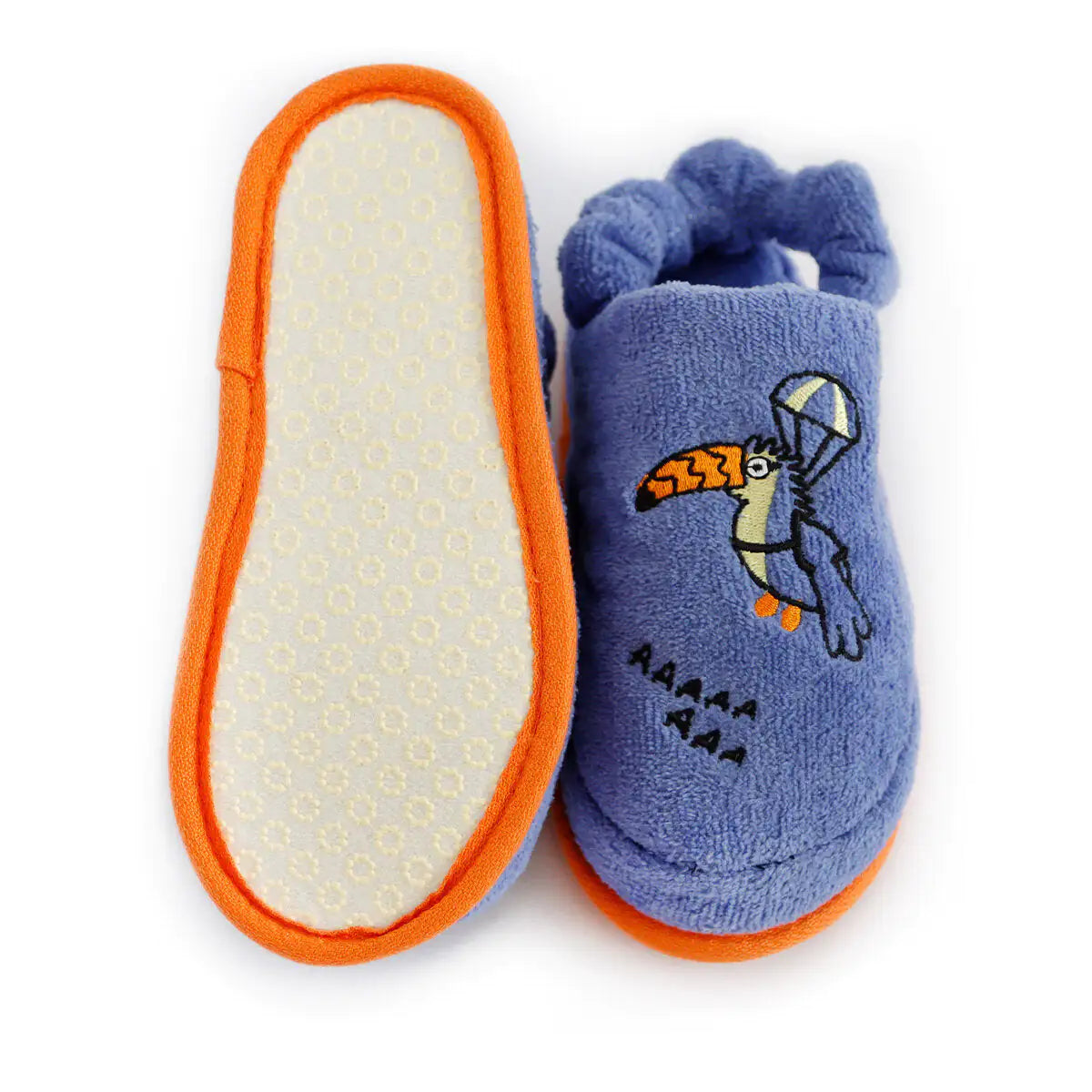 Milk&Moo Flying Toucan Kids Slippers – 100% Cotton, Anti-Slip Indoor House Shoes for Boys & Girls, EU 29–30 / US 12–12.5C