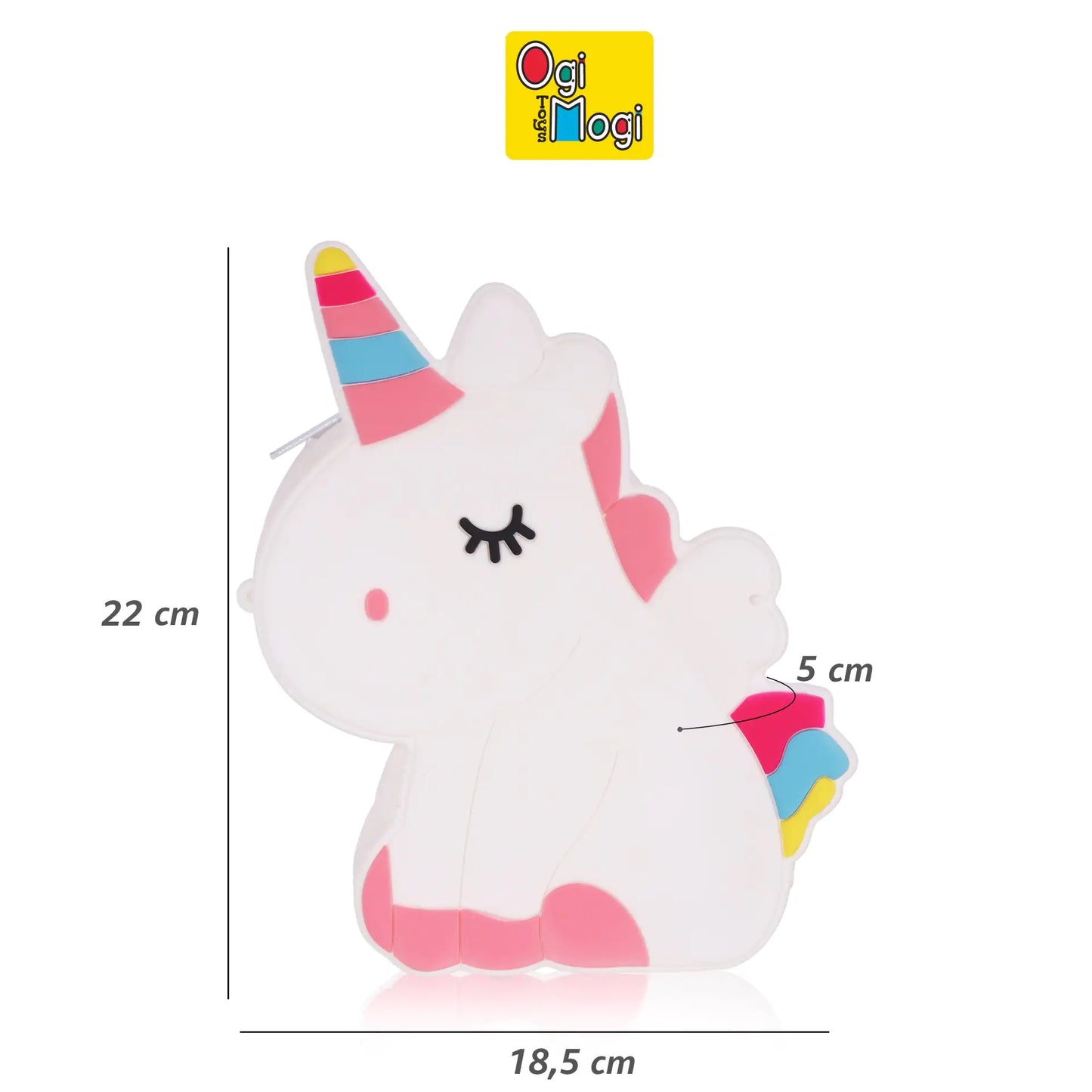 Ogi Mogi Silicone White Unicorn Shoulder Bag – Cute Pop Fidget Purse for Kids, Soft & Durable Crossbody Bag for Girls