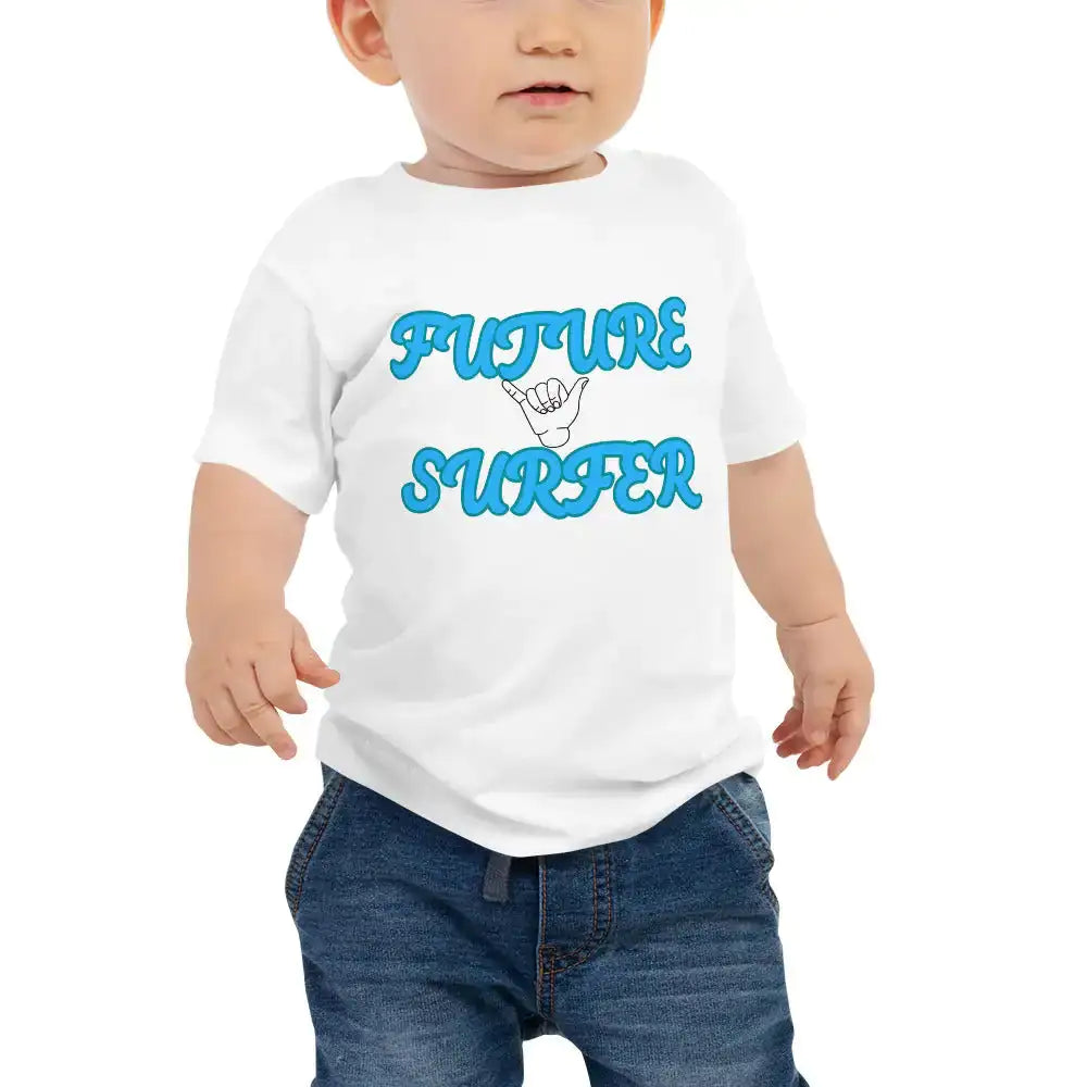 Future Surfer Baby Tee – Tropical Seas Short Sleeve Cotton Shirt