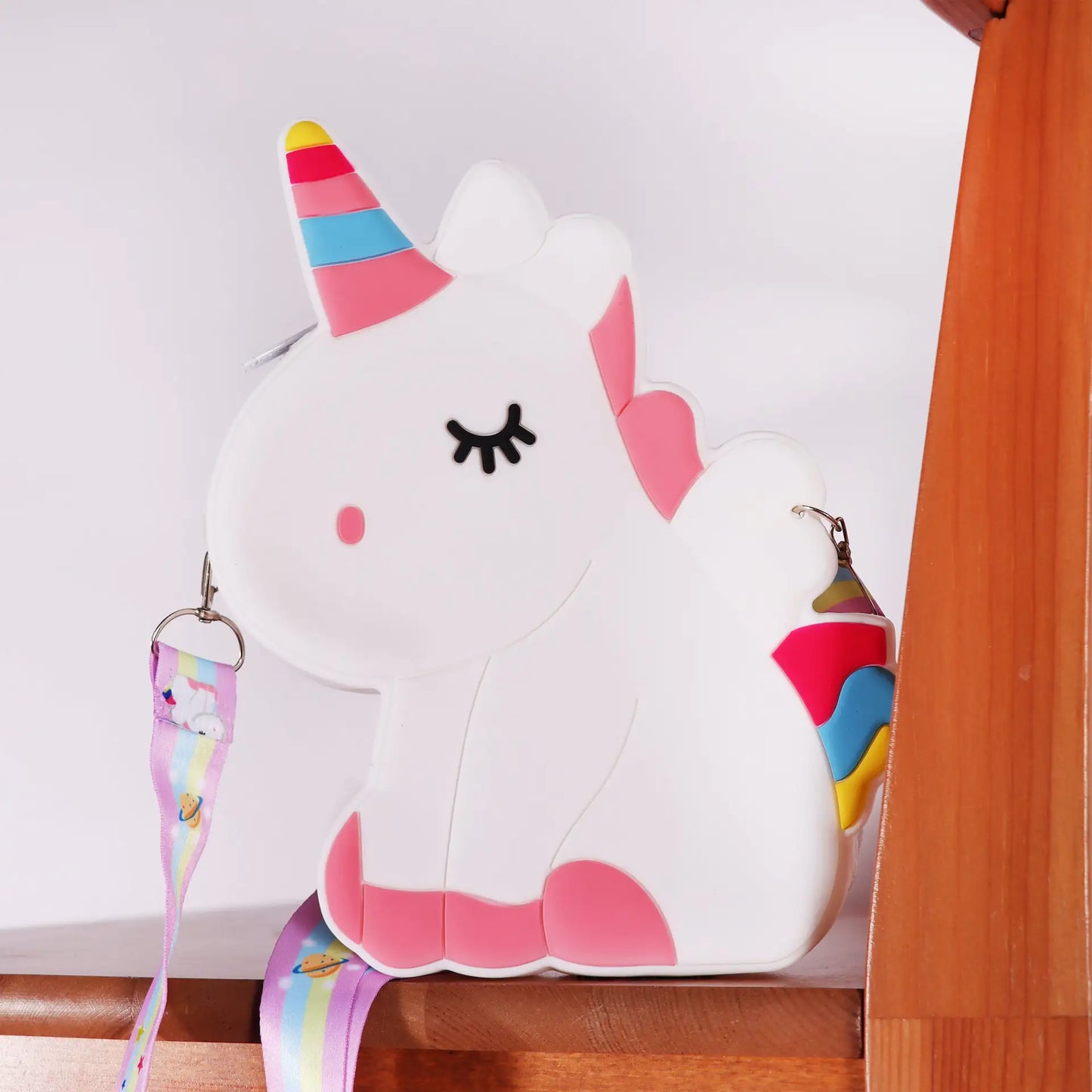 Ogi Mogi Silicone White Unicorn Shoulder Bag – Cute Pop Fidget Purse for Kids, Soft & Durable Crossbody Bag for Girls