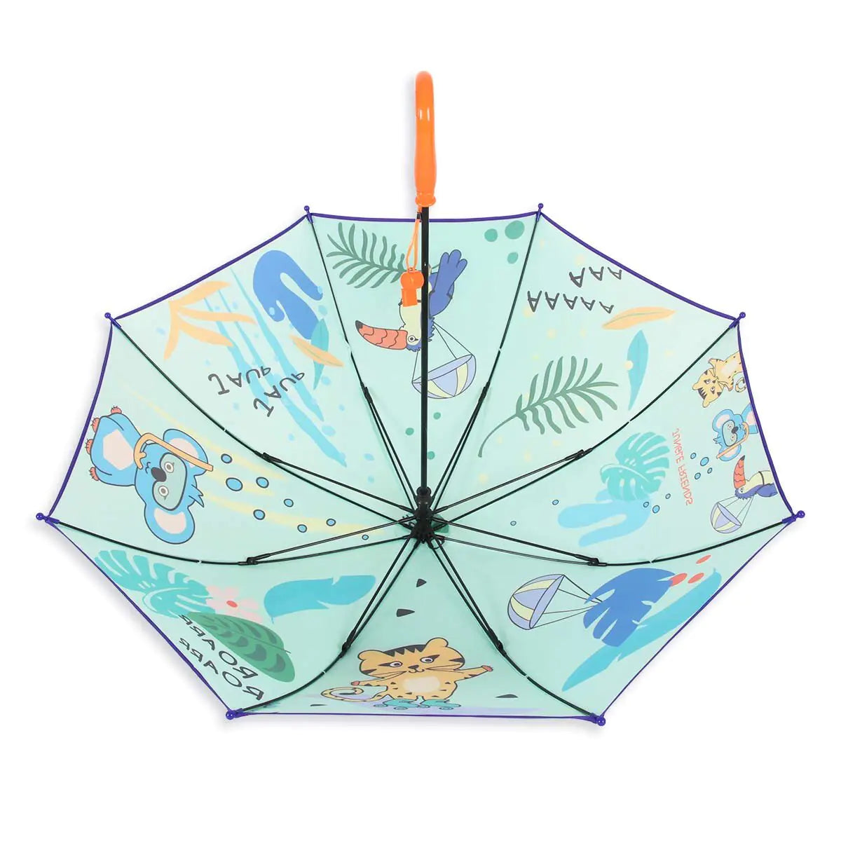 Milk&Moo Jungle Friends Kids Umbrella – Lightweight, Windproof, Manual Open, Unisex Design for Boys & Girls