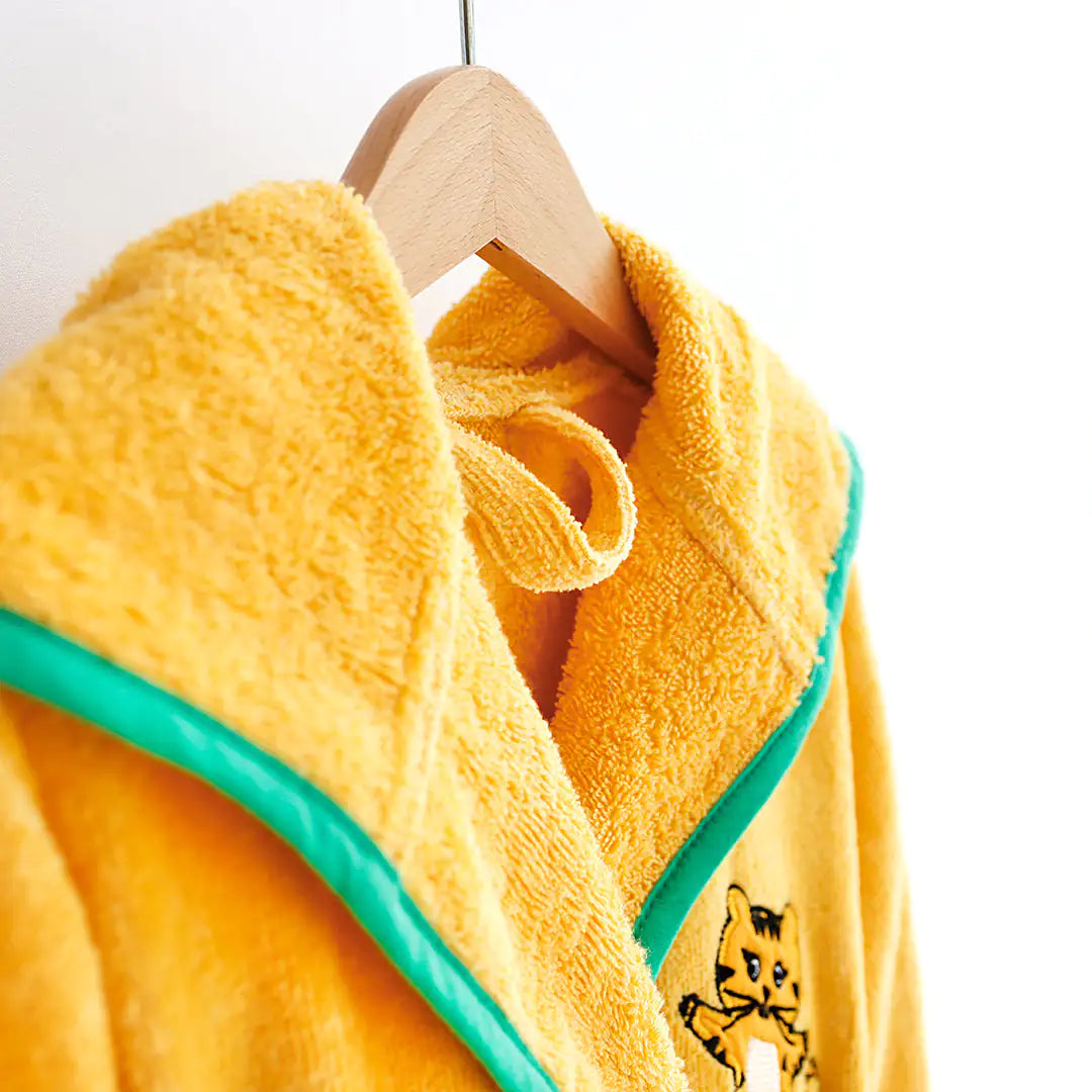 Milk&Moo Skater Cheetah Kids Bathrobe – 100% Turkish Cotton, Hooded Robe for Boys & Girls, Age 5-6
