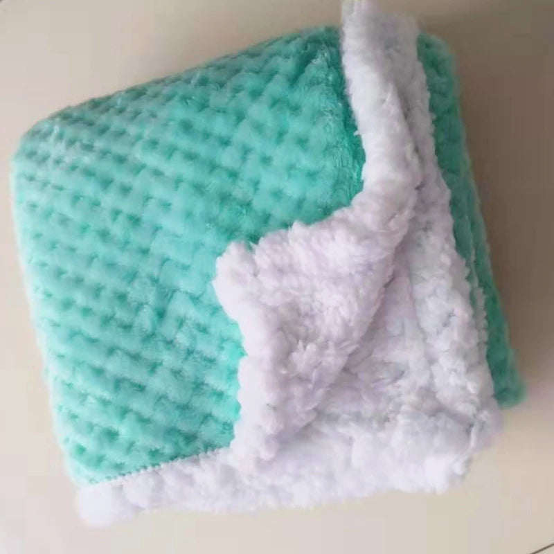 Baby Blankets New Thicken Double Layer Cartoon Fleece Infant Swaddle Bebe Envelope Stroller Wrap Newborn Baby Bedding Blanket