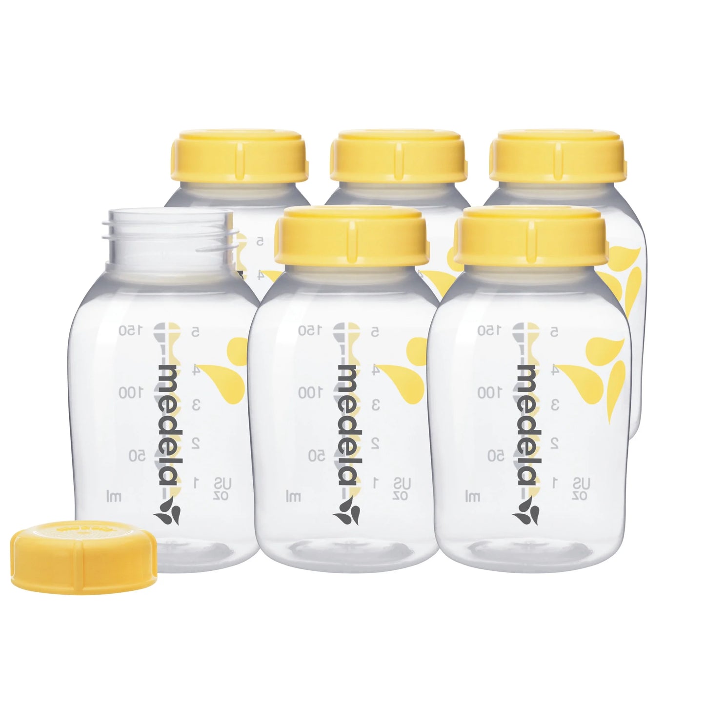 Breast Milk Collection and Storage Bottles with Solid Lids - 6Pk/5Oz