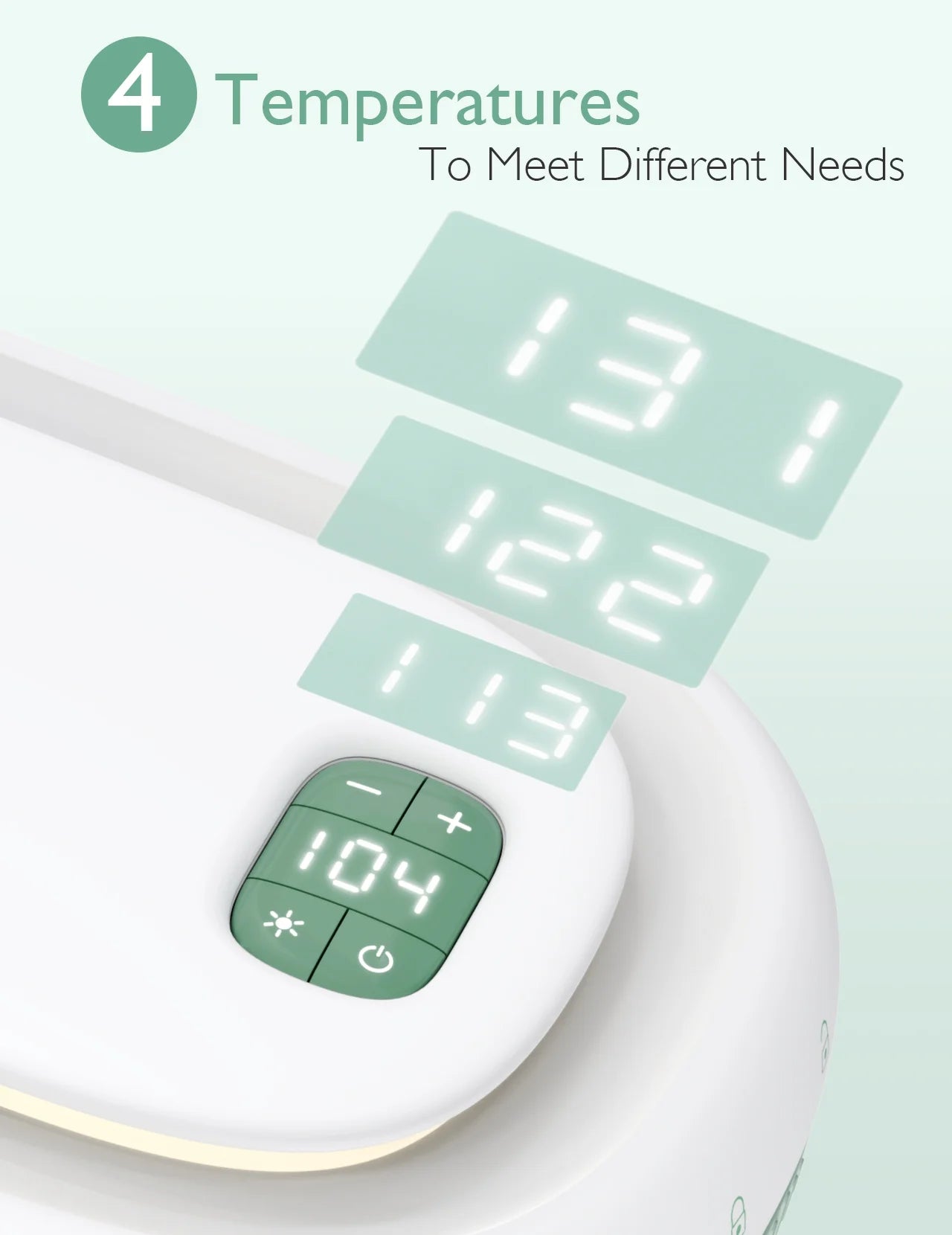 Baby Wipe Warmer with Spring Design, 4 Modes Temperature, Wipe Dispenser with Night Light