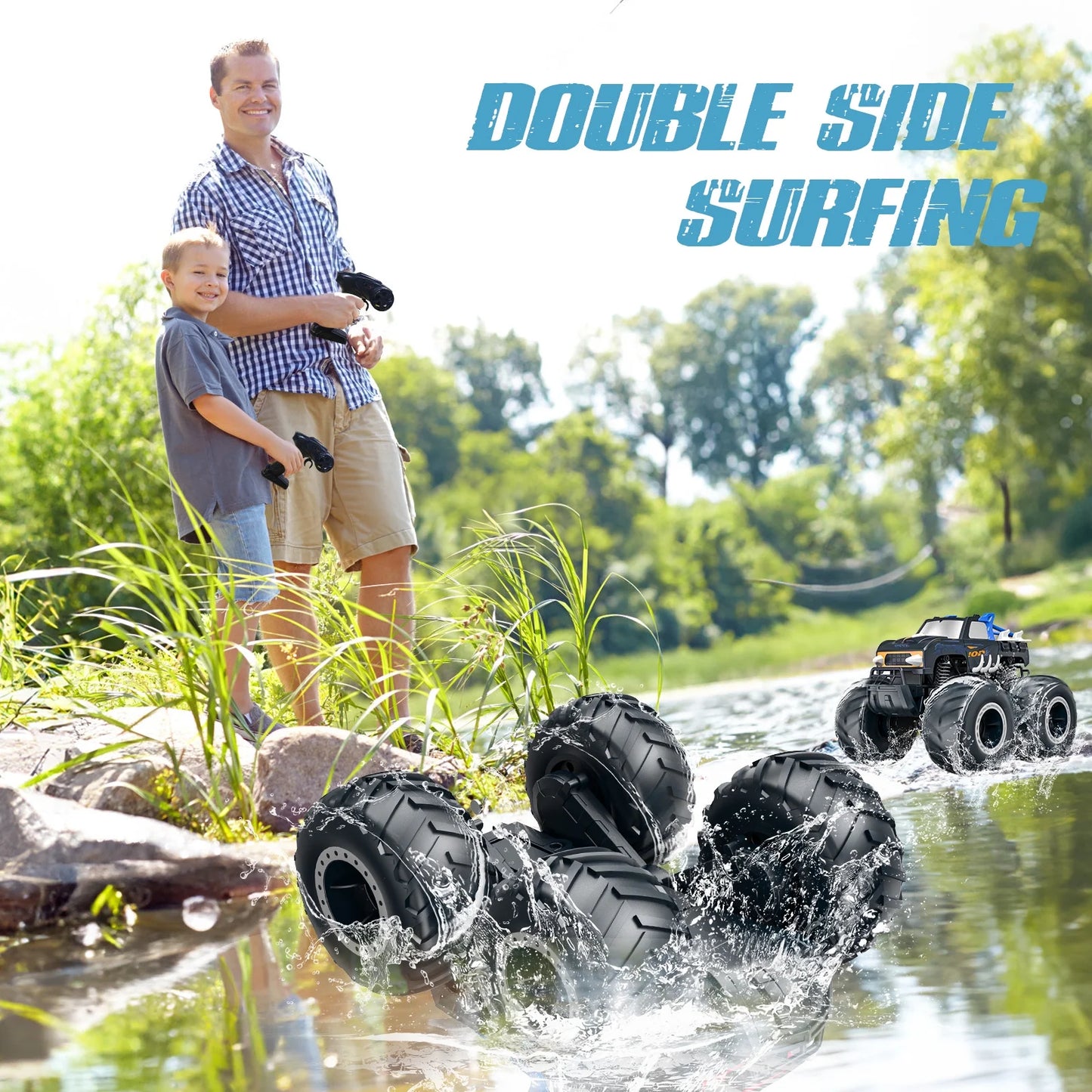 1:16 Remote Control Cars , Waterproof 4WD RC Monster Truck Toys Gifts for Kids Adults