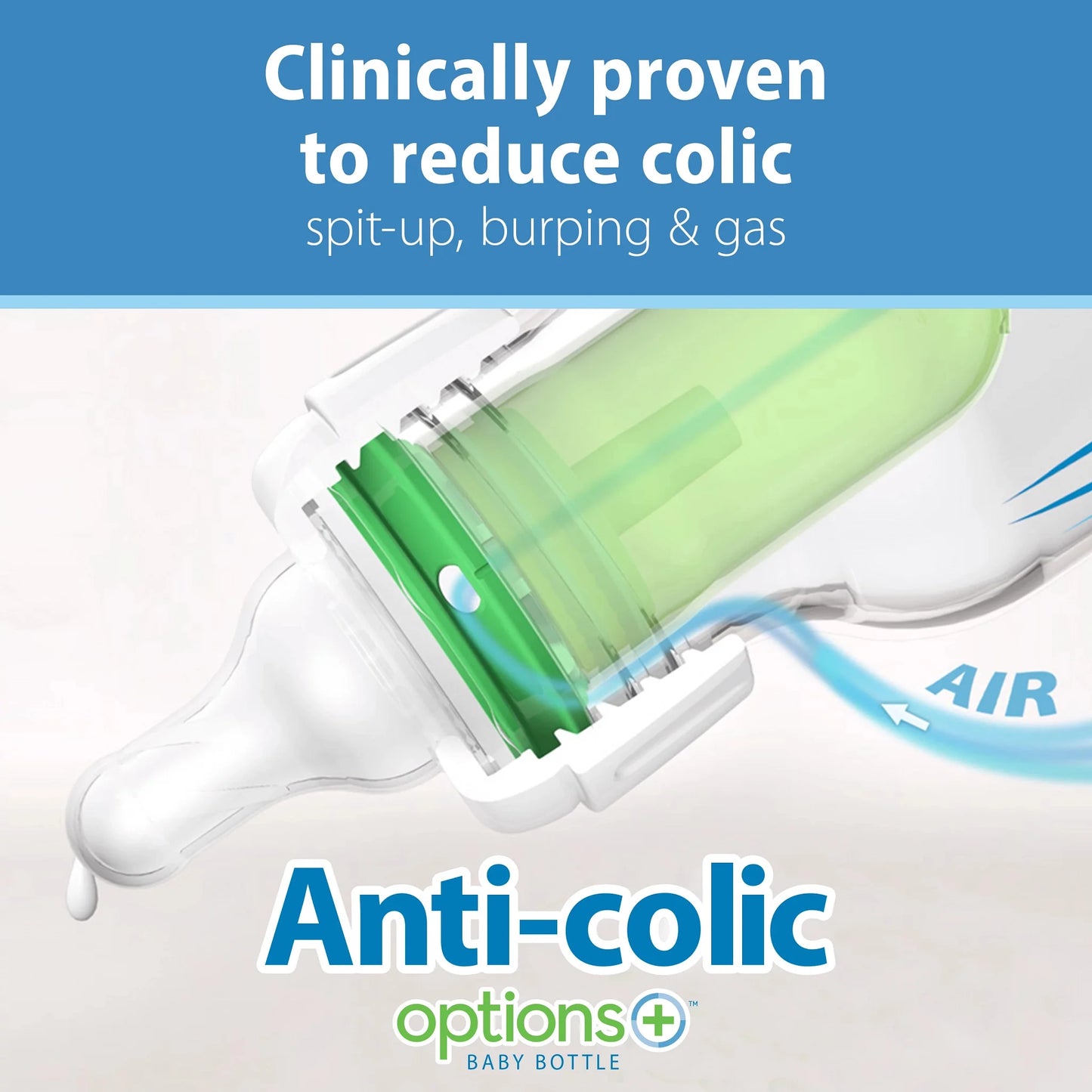 Anti-Colic Options+ Narrow Glass Bottle Starter Set, 4Oz / 8Oz Bottles, Levels 1, 2 Nipples, and Happypaci Pacifier