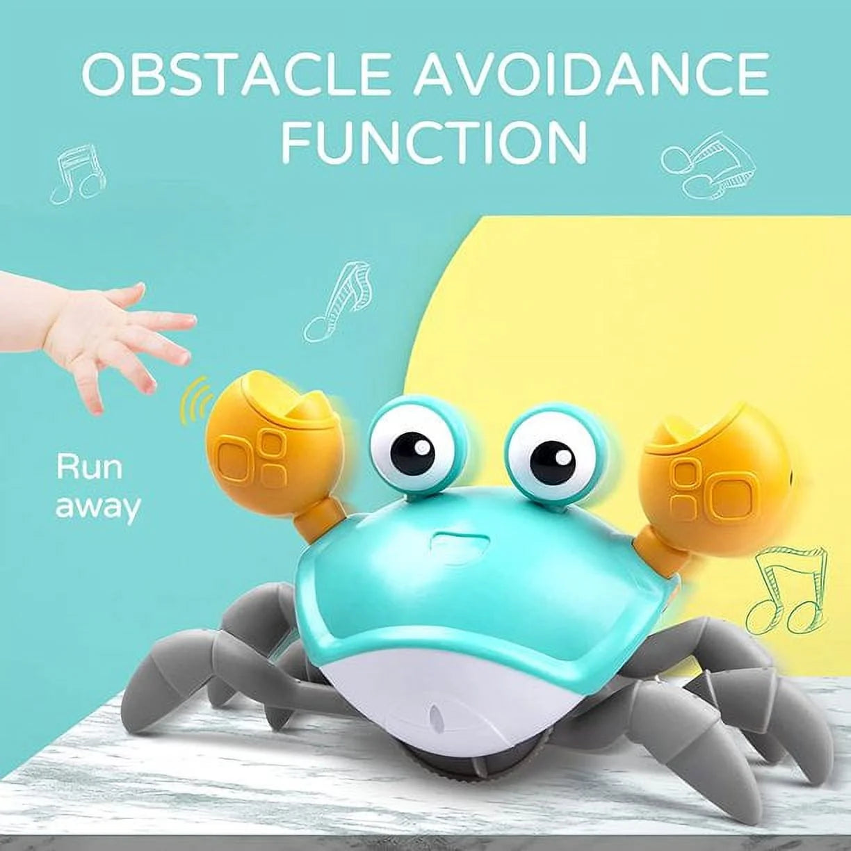 Educational & Sensory Electronic Crawling Crab Baby Toy with Lights, 1-4+, 2 Piece
