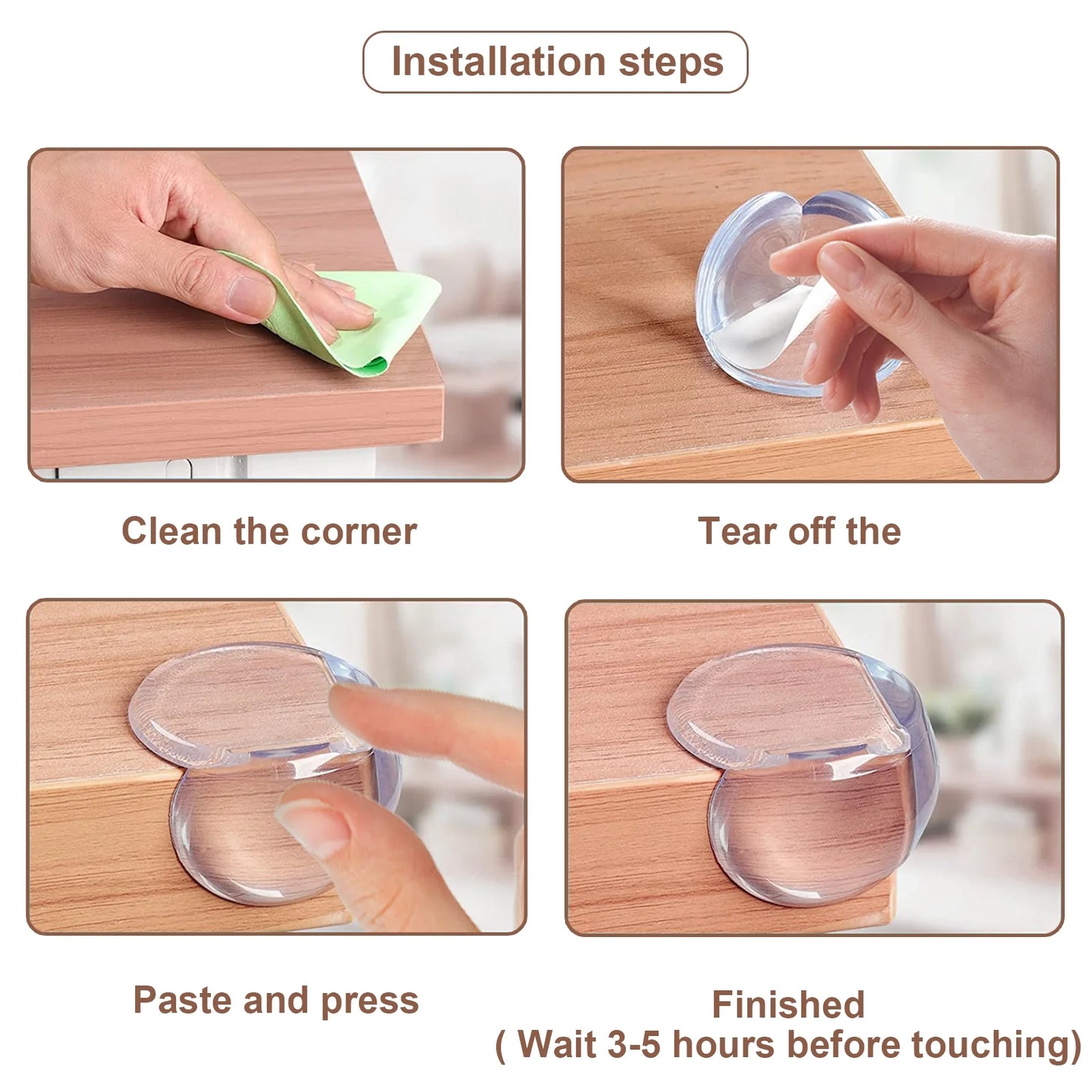 Table Corner Protectors for Furniture Baby Safety Proofing Corner Guards 24 Pack Round