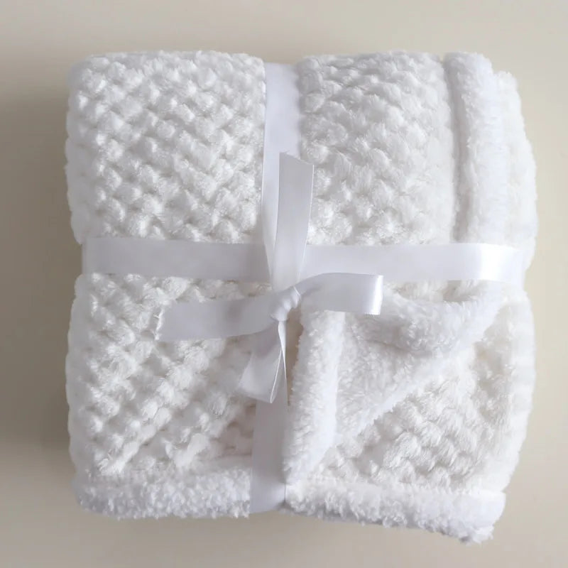 Baby Blankets New Thicken Double Layer Cartoon Fleece Infant Swaddle Bebe Envelope Stroller Wrap Newborn Baby Bedding Blanket