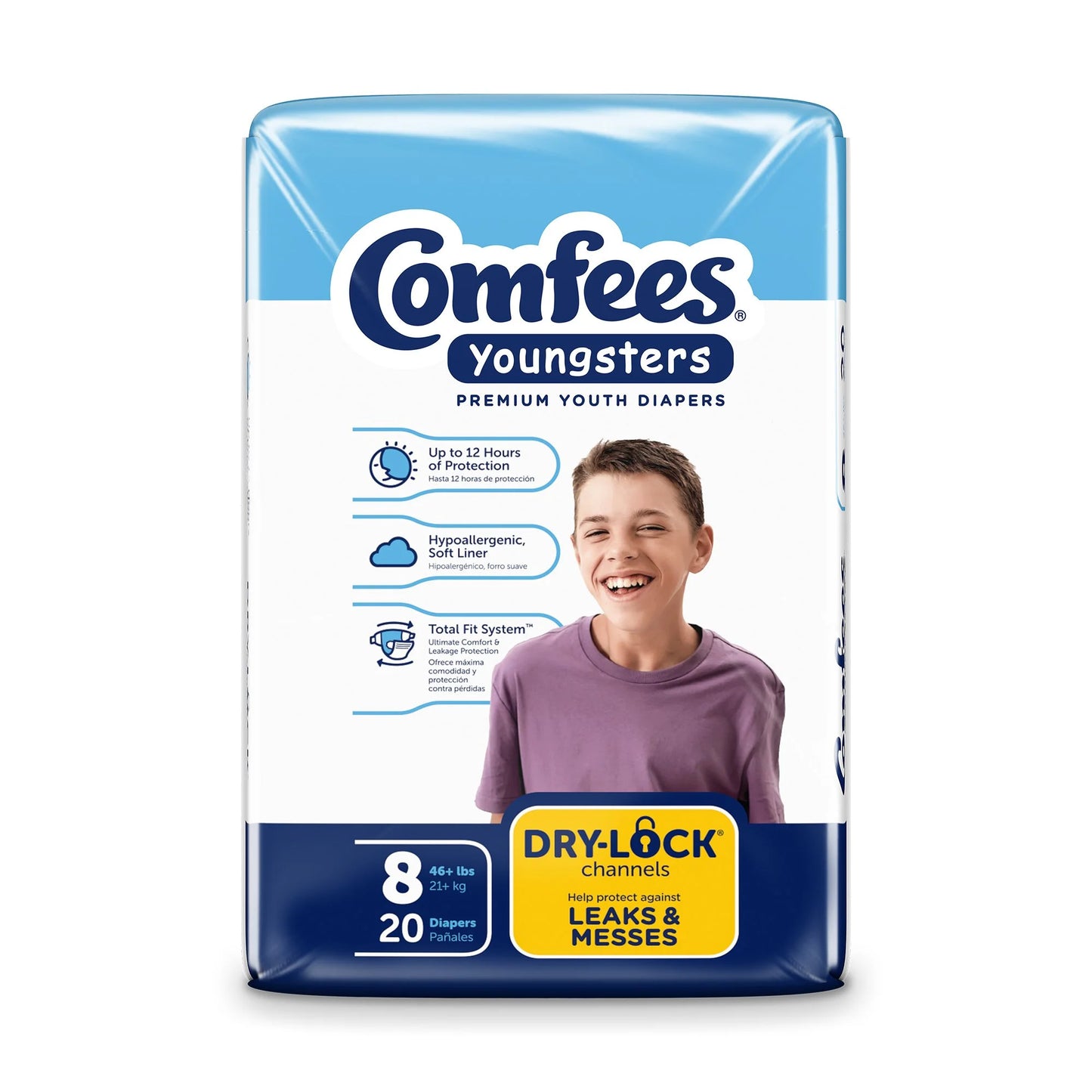 Youngsters Youth Incontinence Brief 8 Heavy Absorbency Contoured, CMF-8, 20 Ct