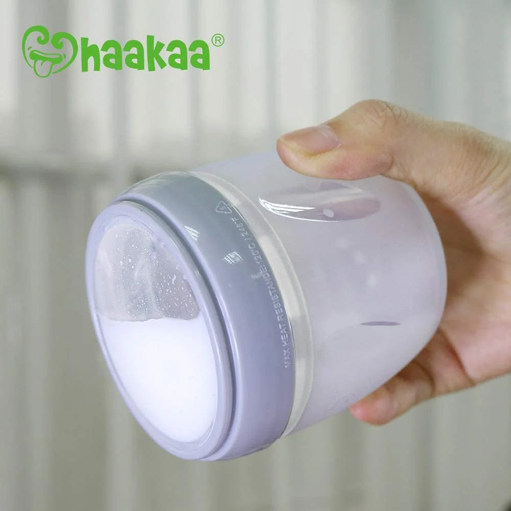 Manual Breast Pump with Storage Milk Bottle for Breastfeeding 100% Food Grade Silicone BPA PVC and Phthalate Free (4Oz/100Ml Pump + 160Ml Storage Milk Bottle)