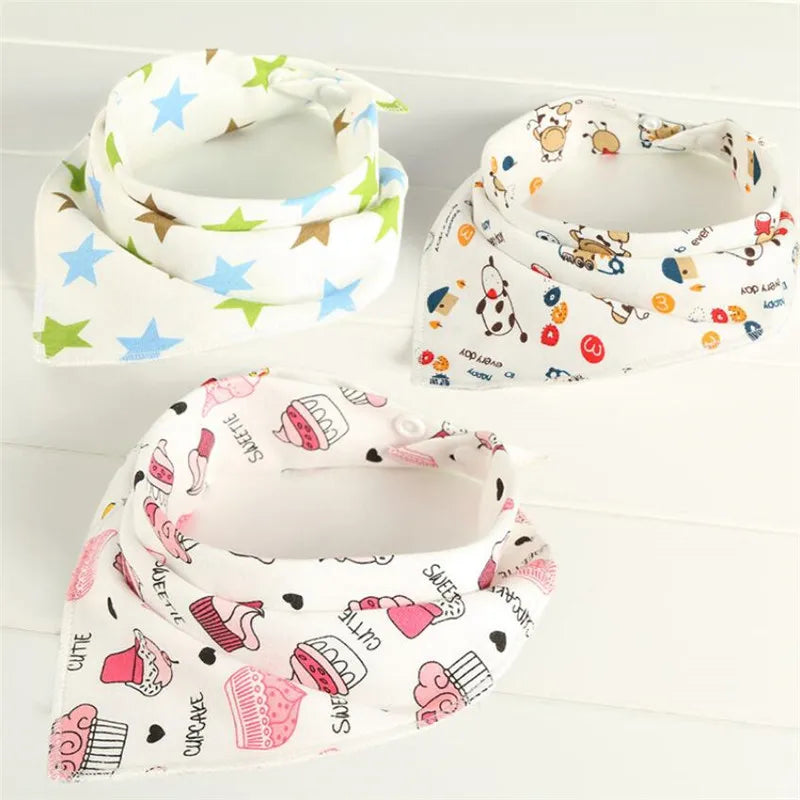 Baby Bibs Triangle Cotton Cartoon Child Baberos Bandana Bibs Babador Dribble Bibs Newborn Slabber Absorbent Cloth