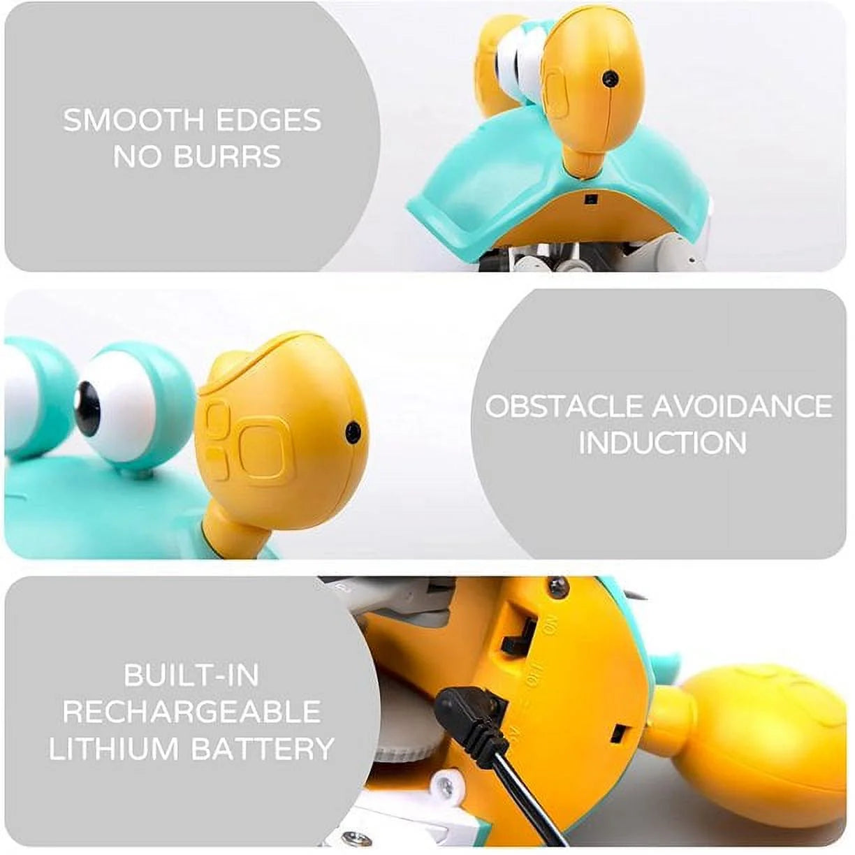 Educational & Sensory Electronic Crawling Crab Baby Toy with Lights, 1-4+, 2 Piece