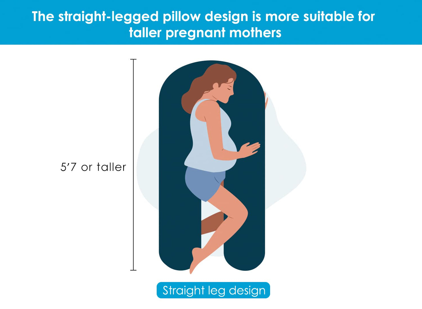 Pregnancy Pillows for Sleeping, U Shaped Body Pillow for Pregnancy, 65 Inch Maternity Pillow for Tall Pregnant Women with Gray Velvet Cover