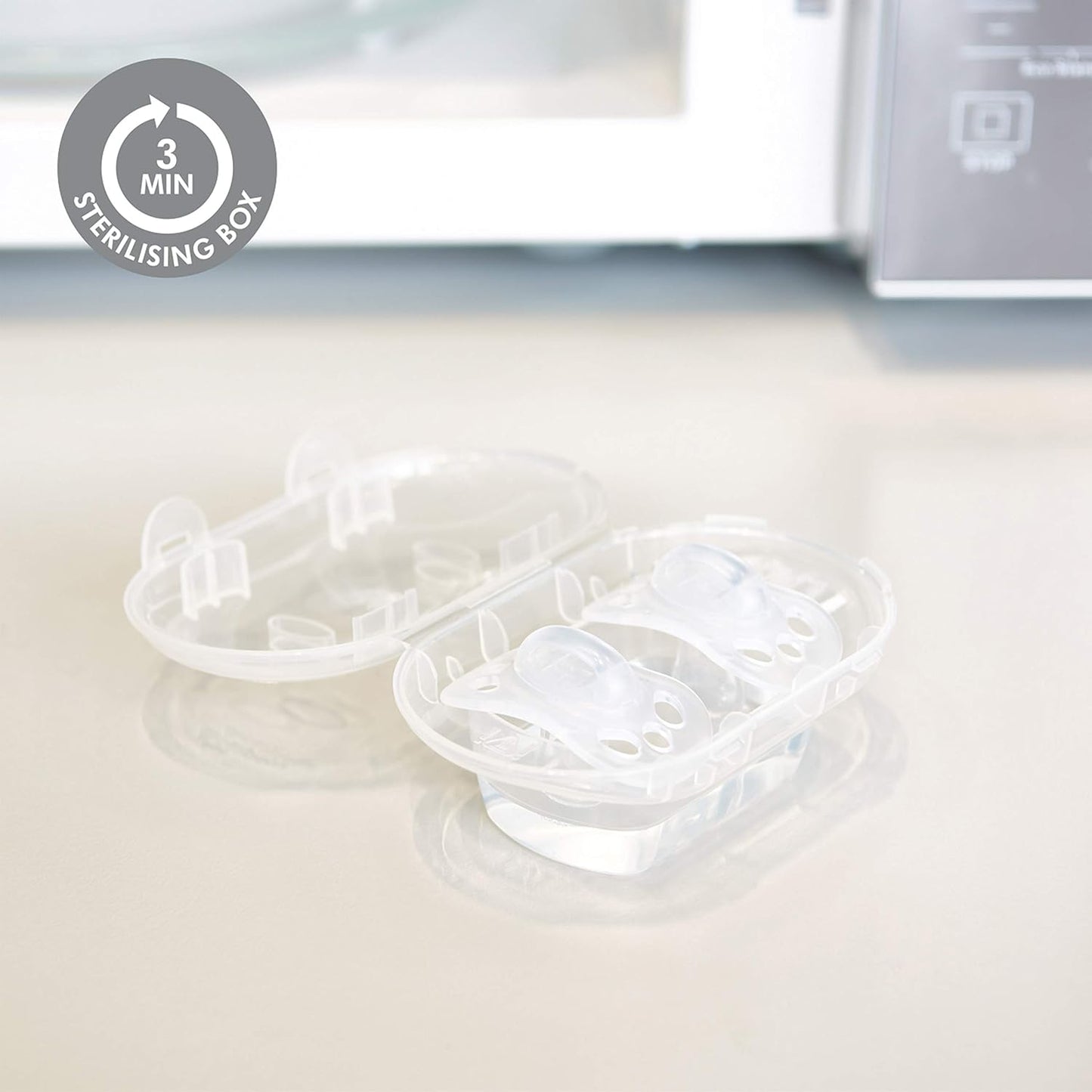 Baby Pacifier | 6-18 Months | Includes Sterilizing Case | 2-Pack | Soft Silicone | Bpa-Free | Supports Natural Suckling | Blue